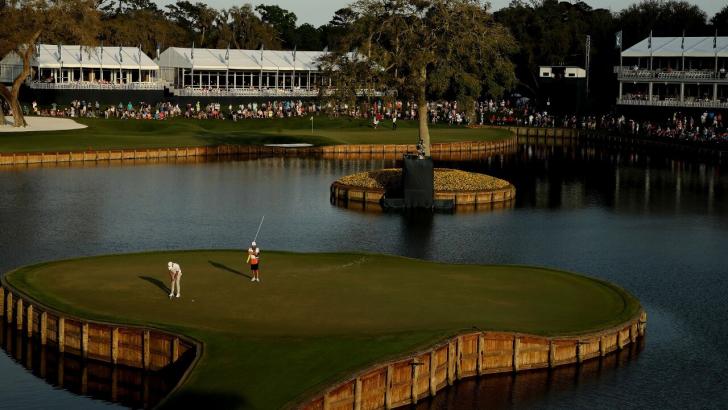 The 18th hole at Sawgrass golf course
